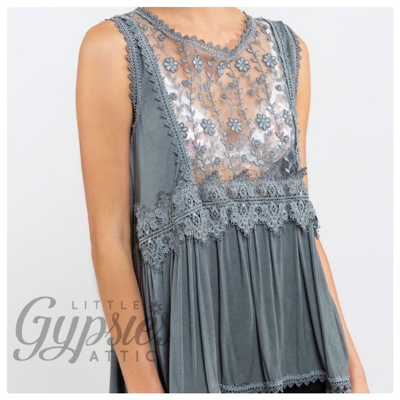 POL Windowpane Feminine Tunic Top - Picture 6 of 13